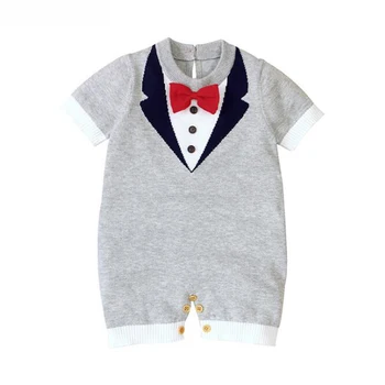 Za Malčke Baby Fantje, Gospod Bowknot Igralne Obleke Obleke Nove 2020 Baby Boy Otroci Kratek Rokav Bombaž Igralne Obleke Oblačila