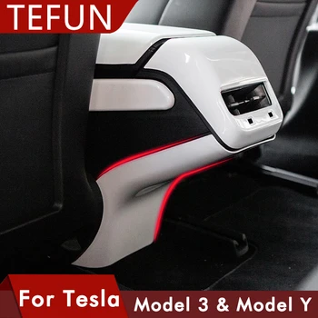 Za Tesla Model 3 Y Ogljikovih Vlaken ABS Model Tri Leta 2020 Belo Rdeči Avto Dodatki Model3 izstopu Zraka Nižja Dekorativni Pokrov