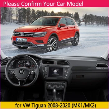 Za Volkswagen VW Tiguan MK1 MK2 2008~2020 Anti-Slip Mat nadzorna plošča Pokrov Pad Dežnik Dashmat Avto Zaščito Preprogo Pribor preprogo