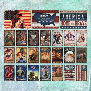 ZDA Kovinski Znak Plakat Plaketo Letnik Ameriški Vojaški Stenski Dekor Za Človeka Jama Klub Tin Soba Dekorativne Plošče