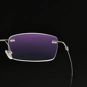 Zlitine Okvir Očal je Rimless Okvir Moških Poslovni Slog Kratkovidnost Očala s Spomladanski Tečaji Brezvijačno Okvir Nov Prihod