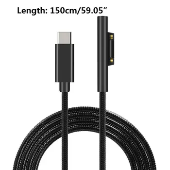 1,5 m, Usb Tip-C Napajalni Adapter za Polnilnik 15v 3A Pd Hitro Polnjenje Kabel Za Microsoft Surface Pro 3 4 5 6 7