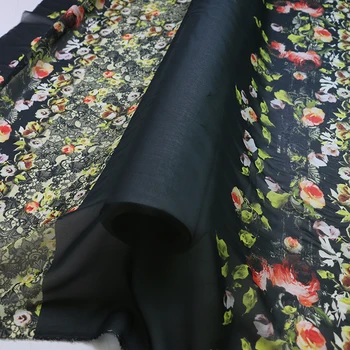100cm*138 cm rose tkanine za šal obleko čista svila šifon george prosojna črna