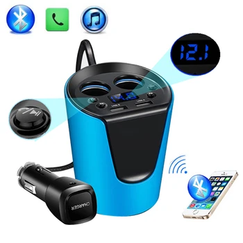 2019 Oddajnik FM Predvajalnik Glasbe MP3, Bluetooth Car Kit, Prostoročno klicanje Vžigalnik Adapter Delilnik 2 Vrata USB Polnilnik