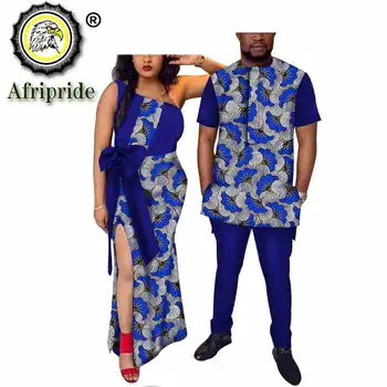 2020 Afriške Par Ženske obleke Obleke Človek, Majice, Hlače Dashiki Vosek Tiskanja Tradicionalno Formalno Stranko Poroko AFRIPRIDE S19C002