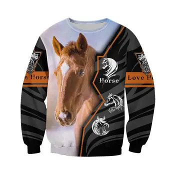 2020 Moda Živali hoodies Ljubezen Konj lepo vzorec 3D Tiskanih hooded Majica Vrhnja Priložnostne Puloverju sudadera hombre