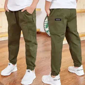 2020 nove vroče prodaje hlače za dečke 4-13 let bombaž korejski priložnostne hlače otrok pomlad & jeseni hlače Preplete veliki žepi