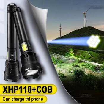 2020 NOVO XHP110 High Power LED Svetilke COB Delo Lučka Polnilna Svetilka 18650 26650 Baklo Luči XHP90 XHP70 Bliskavica