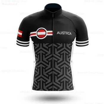 2021 Avstrija Kolesarski Dres Poletne Moške Kratke Rokav Kolo Oblačila Majice Črne MTB Quick Dry Kolo Nositi Ropa Ciclismo Hombre