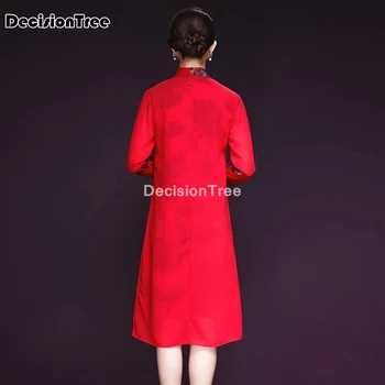 2021 kitajski obleko svileno obleko ženske rastlinskih vrst tiskanja tradicionalno kitajsko obleko cheongsam qipao kitajski orientalski šifon obleke