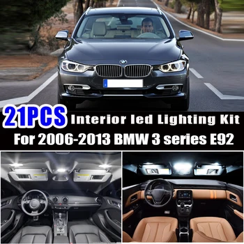 21x LED Žarnice Notranje zadeve branje Luči Komplet za 2006-2013 BMW serije 3 E92 Coupe M GTS 316i 318i 320d 320d xDrive 320i 320xd 323i