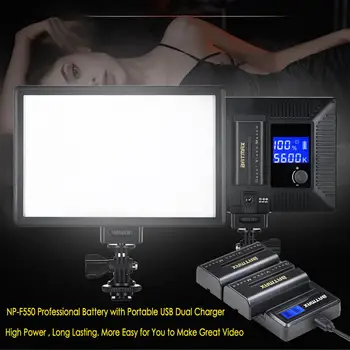 2Pcs 2600mAh NP-F550 NP F550 Baterija + LCD Dvojni Polnilec za Yongnuo YN300 III YN-300 III Kamero, Foto lučka LED Video Luč Baterije