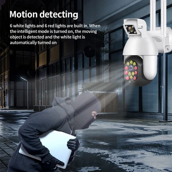 3MP Dual-Objektiv PTZ 4X Zoom IP Kamera, Wifi Prostem Speed Dome Brezžično Domače Varnostne Kamere Pan Nagib Omrežja CCTV Nadzor