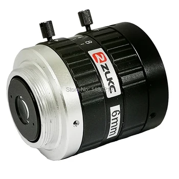 5MegaPixel C Mount 6 mm FA Pralni Vizijo fiksno goriščno razdaljo leče Industrijske kamere priročnik Iris CCTV Objektiv, malo popačenj