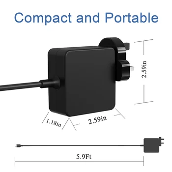 65W adapter USB-C AC Polnilec, Primerni za Lenovo ThinkPad T480 T480s T580, Joga 910 920 730 IdeaPad Prenosnik Tip C Napajalni Adapter Kabel