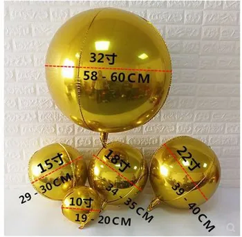 6pcs 15inch 18 inch 4D Balon Velike Okrogle Področju Oblikovan iz Aluminija Folija Baloni Helij Balonom, Rojstni dan, Poroko Baby Tuš Dekor