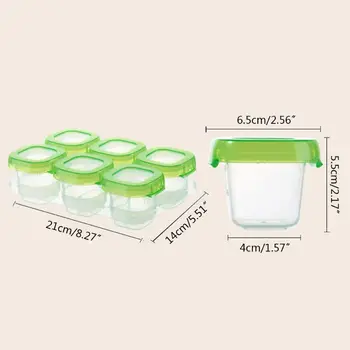 6Pcs Otroška Plastične Hrane, Posode Zamrzovalnik Škatla za Shranjevanje Mini Odvajanja Zamrznitev Primeru 23GD