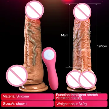8 Frekvenco Teleskopsko Realističen Penis, Dildo, Vibrator Za Žensk Muco Masturbator Žično Daljinsko G-spot Vibrator, Vibrator Seks Igrače