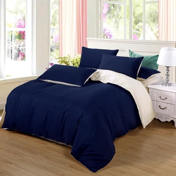 AB strani posteljnina nabor super king rjuhe kritje temno modra +bež 3/ 4pcs bedclothes odraslih posteljo človek ravno list 230*250cm55
