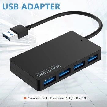 Adapter Za Prenosni RAČUNALNIK High Speed USB 3.0 Hub Zunanje 4 Vrata Adapter Razdelilnik USB Expander Računalniške Opreme