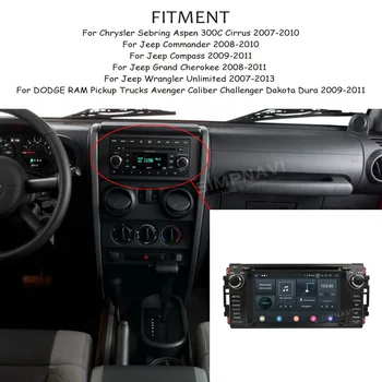 Android 10.0 Avto DVD GPS Multimedia Player Za Chrysler 300C Jeep Grand Cherokee Poveljnik Wrangler Zgrajena v Carplay 4+64GB DSP