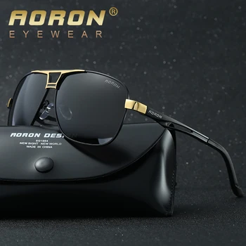AORON sončna Očala Mens Polarizirana sončna očala aluminijast Okvir UV400 Luksuzni Design Moški Očala Anti-Odsevni