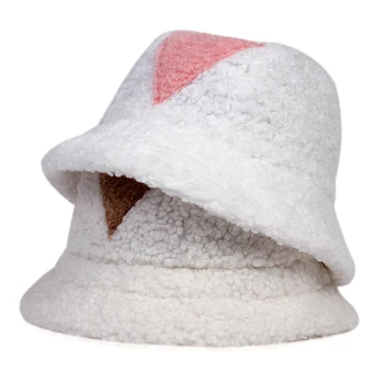 Appa bucket pokrivalo ženske Belo Jagnje Volne klobuk na prostem toplo Ribolov Kape Specializiranimi za umetno Krzno, Vedro Klobuki Ženske Zimske panama klobuki gorras