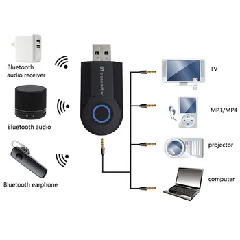 Bluetooth 5.0 Oddajnik Audio 3,5 mm Adapter za Brezžični Transmisor Bluetooth Stereo Audio Adapter Za TV Slušalke ali Zvočnik