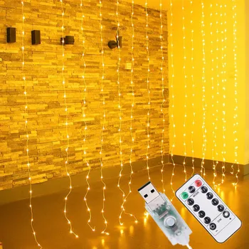 Božični Okraski za Dom USB LED Zavese Niz Luči Venci Obesek Novo Leto 2020 Dekor Noel Navidad Okraski Kerst
