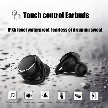 BS01 Pritisnite HD Stereo TWS Bluetooth Slušalke,Brezžične Športne Slušalke z Vrtljiva Polni Pokrov, Sweatproof Seznanjanje Slušalke