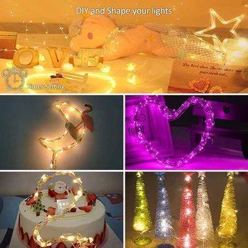 CYUAN Božični Okraski Za Dom LED Osvetlitev Nepremočljiva Svetlobe Božično Drevo Decor RGB Barvni Bluetooth Niz Navidad Darilo