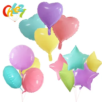 Debelo 50pcs/veliko Candy barve Macarons Folija balon 18 inch Srce Star Krog Sladoled barve Poroka, Rojstni dan dekoracijo