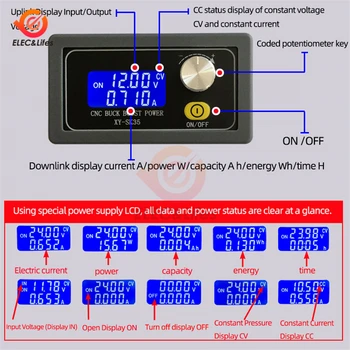 Digitalni LCD korak navzgor, navzdol nastavljiv konstantno ENOSMERNO napetost 5V 12V 24V solarni polnilnik konstantni napetosti tok napajalni modul