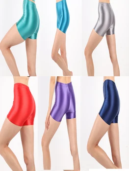 DROZENO Dame hlače saten 3xl 10 barve, sijoče visoko pasu hlače Novi Japonski slog shortsSports Gamaše in hlače sati