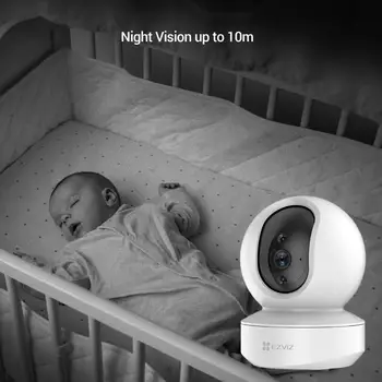 EZVIZ Varnostne Kamere 1080p PanTilt Zoom Brezžična IP nadzorni Sistem Night Vision Smart Sledenje 360-Stopinjski 2,4 GHz TY1