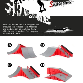 Finger Skate Park Kit Ploščadi Deli z 1 Prst Skateboard Mini Skuter Scene za Prst Skateboard Usposabljanje Rekviziti