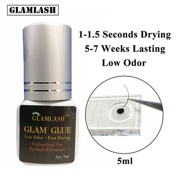 GLAMLASH 5/10 ml 1 sekundo hitro suho, močno lažno oko trepalnico razširitev lepilo lepilo Nizko Vonj Ni simulacija mink trepalnic lepilo