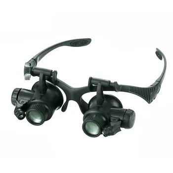 Glavo LED Luči Očala Povečevalna 10X 15X 20X 25X Watchmaker Nakit Optične Leče Steklene Lupo Loupe Obravnavi očala