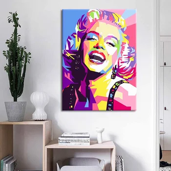 HAOCHU Risanka Povzetek Marilyn Monroe Dnevni Sobi Doma Dekor Barvanje, Tiskanje Plakatov Preprost Nordijska Steni Sliko Platno Slikarstvo