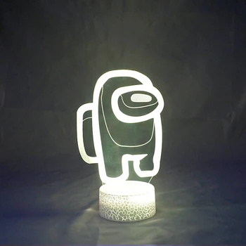 Igra Med Nami LOGOTIP 3D Iluzije LED Senzor za Luči Vzdušje ob Postelji Noč Svetilke, Namizne Svetilke Aparat za Namizni Dekor za Dekle Stranka