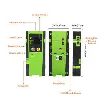 Infrardečih Žarkov Sprejemnik Rdeča Zelena Žarki Detektor 60m LED Indikator Natančno Signalov