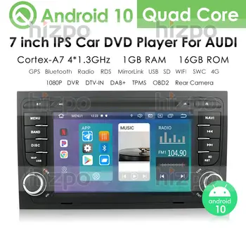 IPS Android 10 1 G 16 G AVTO GPS Za Audi A4 B6 B7 S4 B7 B6 RS4 B7 SEAT Exeo dvd player, radio, WIFI 4G OBD2 DVT ogledalo-link
