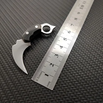 Iz nerjavečega Jekla, Leseni Ročaj Oster Keychain Karambit Nož Drobne Mini Prenosni EOS Fiksno Rezilo Odpirač Nož Obrti Darilo