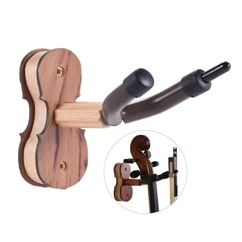 Iz trdega lesa Violino Obešalnik Kavelj z Lokom Držalo za Dom & Studio Wall Mount Uporabo Burlywood