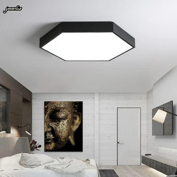 Jmmxiuz Preproste Geometrijske LED Stropna Svetilka, Kuhinje, Spalnice, moderno Črno/Beli restavracija Hiša Razsvetljave Držalo