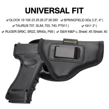 Kosibate Taktično Pištolo Tulec, Glock 19 PU Usnje Skriti Nosijo Tulec za Glock 19 19X 23 1911 3
