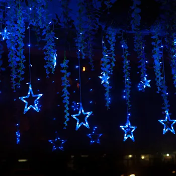 LAIMAIK 2,5 M Božični luči AC220V ali 110V pravljice luči Star Zavese LED Niz Za Stranko Poroko Garland Razsvetljava dekoracija