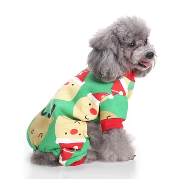 Lepe Risanke Pingvin Božič Pet Obleke za Psa Pižamo Mehko Božični kostum za Santa Claus Snežinka Jelenov vzorec oblačila za pse