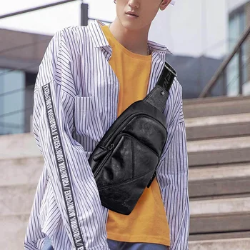 LIELANG Prsih vrečko usnja moške blagovne znamke priložnostne multi-funkcijo 2019 nova moda, moška torba ramenski messenger človek prsih vrečko usnje
