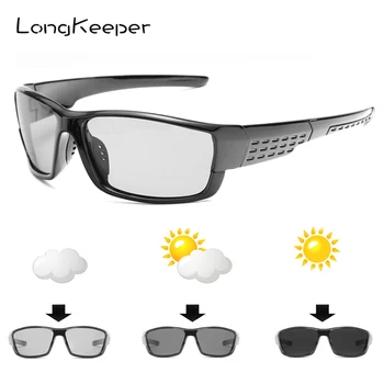 LongKeeper Polarizirana Photochromic sončna Očala Moških Black UV400 Vožnje Kameleon Očala Dan Noč Voznik Očala 1009/1020-BS